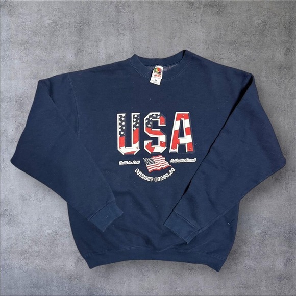 Fruit of the Loom Other - Vintage 90s USA navy crewneck sweater baggy XL